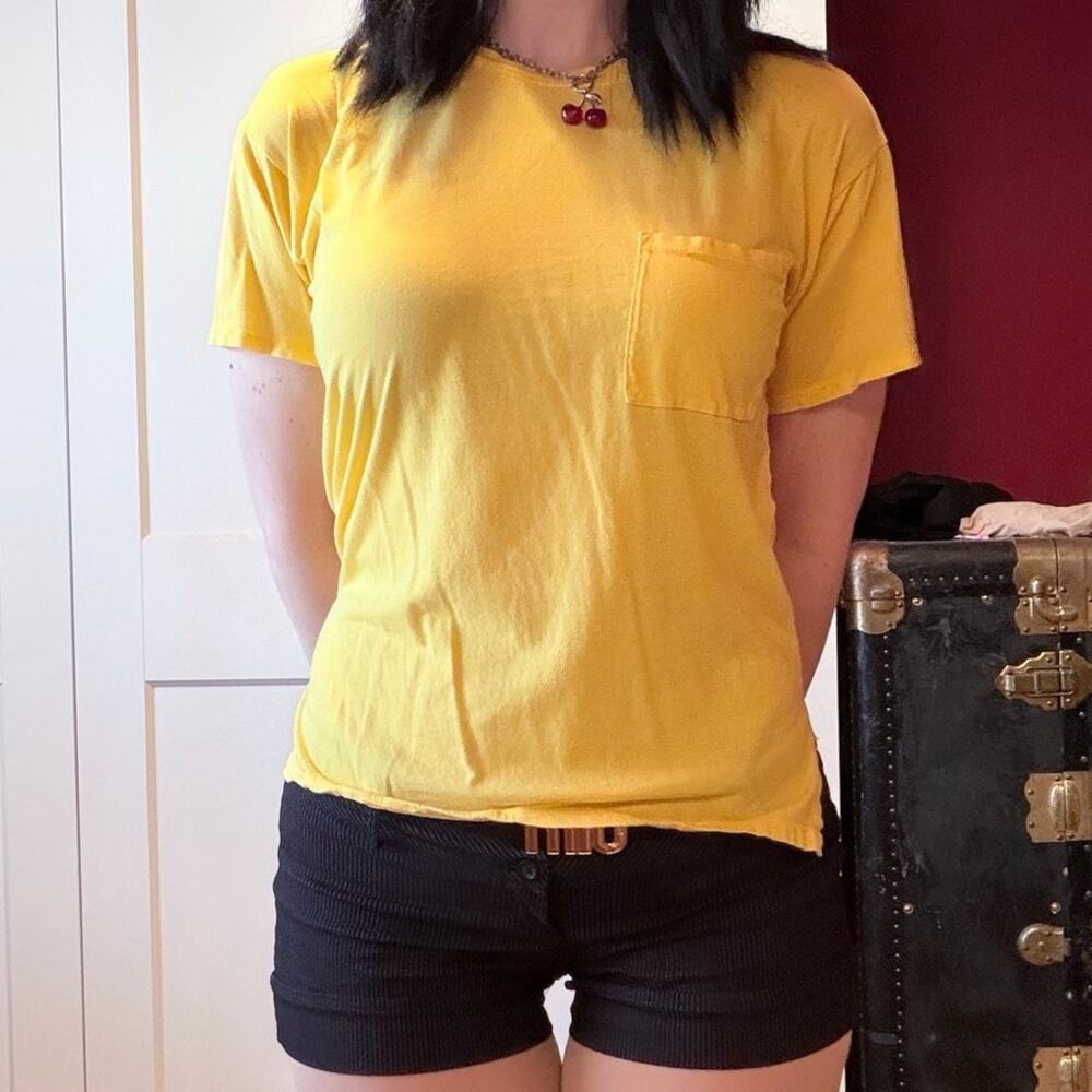 yellow pocket tee - Picture 2 of 4